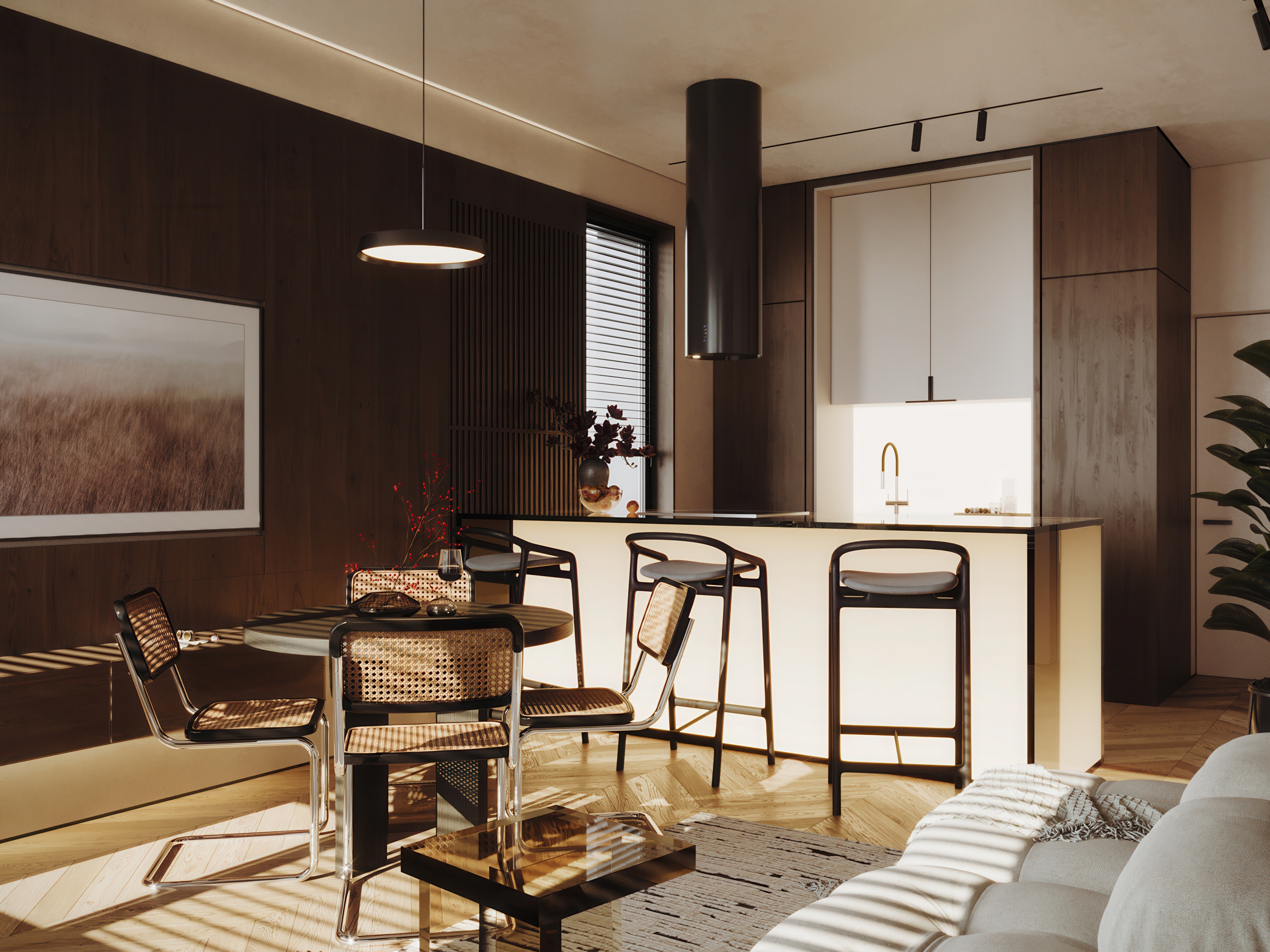 Тихая гармония дерева и света в дизайне интерьера